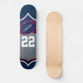 Red White and Blue Glitzer Football Jersey Nummer Skateboard (Vorderseite)