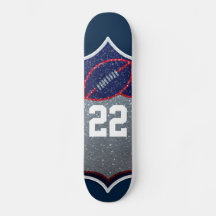 Red White and Blue Glitzer Football Jersey Nummer