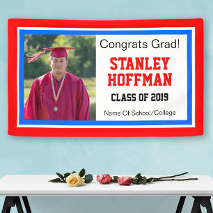 Red White and Blue Grad One Foto Banner
