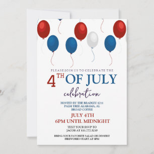 Red White and Blue GRILLEN Feuerwerk 4. Juli Party Einladung