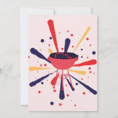 Red White and Blue GRILLEN Feuerwerk 4. Juli Party Einladung (Rückseite)