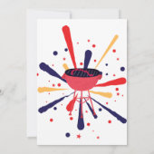 Red White and Blue GRILLEN Feuerwerk 4. Juli Party Einladung (Rückseite)