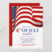 Red White and Blue GRILLEN Feuerwerk 4. Juli Party Einladung (Vorne/Hinten)