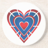 Red White and Blue Heart Getränkeuntersetzer (Vorne)