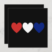 Red White and Blue Hearts Einladung (Vorne/Hinten)