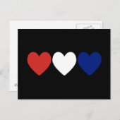 Red White and Blue Hearts Postkarte (Vorne/Hinten)