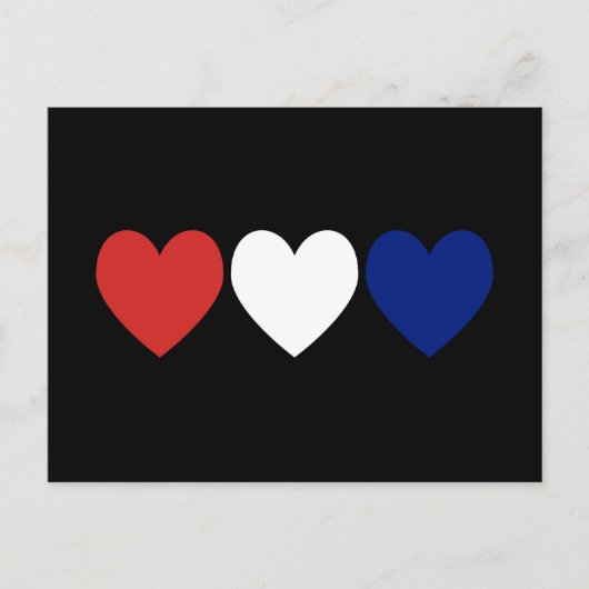 Red White and Blue Hearts Postkarte (Vorderseite)