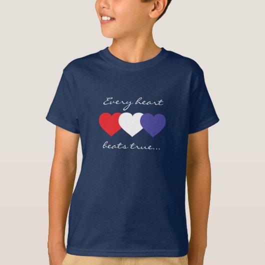 Red White and Blue Hearts T-Shirt (Vorderseite)