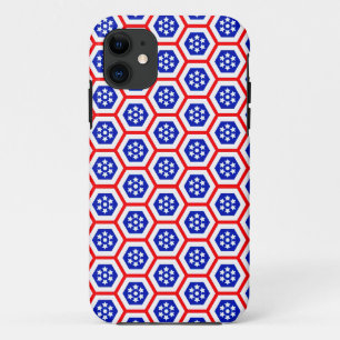 Red White and Blue hexagon Muster Case-Mate iPho iPhone Hülle