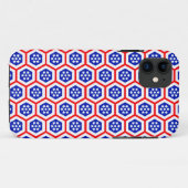 Red White and Blue hexagon Muster Case-Mate iPho iPhone Hülle (Rückseite (Horizontal))
