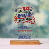 Red White and Blue i do GRILLEN Couple Brautparty Acrylschild (Neutral)