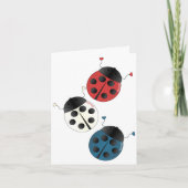 Red White and Blue Ladybugs Karte (Vorderseite)
