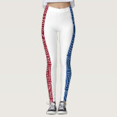 Red White and Blue Maze African Mud Cloud Leggings (Vorderseite)