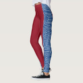 Red White and Blue Maze African Mud Cloud Leggings (Links)