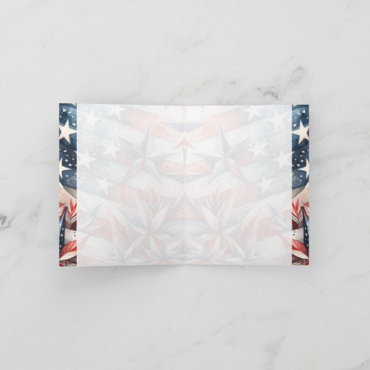 Red White and Blue Monogram Note Card (Innenseite)