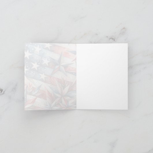 Red White and Blue Monogram Note Card (Innenseite)