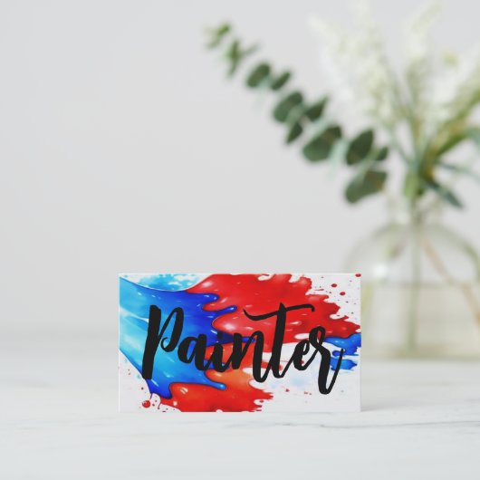 Red White and Blue Painter Visitenkarte (Stehend Vorderseite)