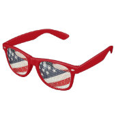 Red White and Blue Patriot Shade Partybrille (Schrägansicht)