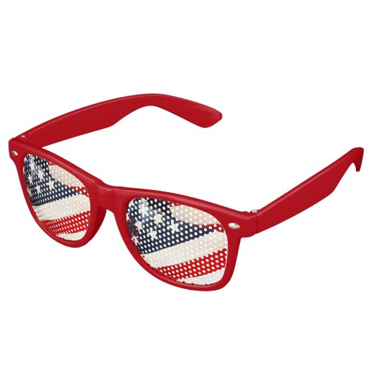 Red White and Blue Patriot Shade Partybrille (Schrägansicht)