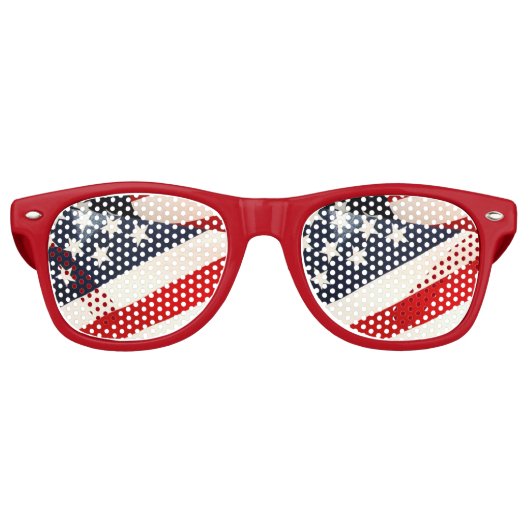 Red White and Blue Patriot Shade Partybrille (Vorderseite)
