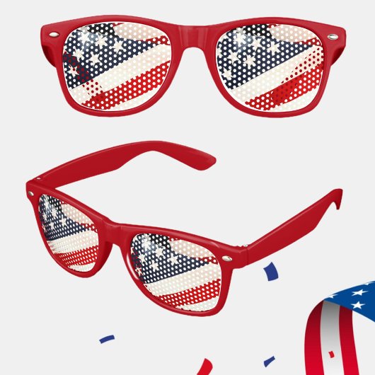 Red White and Blue Patriot Shade Partybrille