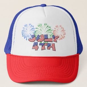 Red, White and Blue Patriotic American Flag Baseba Truckerkappe