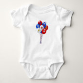 Red White and Blue Patriotic Balloons Niedlich Baby Strampler (Vorderseite)