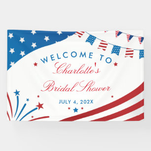Red White and Blue Patriotic Brautparty Custom Banner
