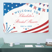 Red White and Blue Patriotic Brautparty Custom Banner (Messe)