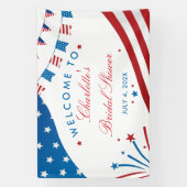 Red White and Blue Patriotic Brautparty Custom Banner (Vertikal)