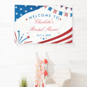 Red White and Blue Patriotic Brautparty Custom Banner (InSitu)
