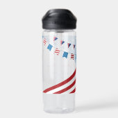 Red White and Blue Patriotic Brautparty Trinkflasche (Rückseite)