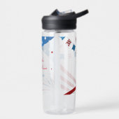 Red White and Blue Patriotic Brautparty Trinkflasche (Links)