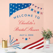 Red White and Blue Patriotic Brautparty Willkommen Acrylschild (Hochzeit)