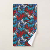 Red White and Blue Patriotic Butterfly Pattern Badhandtuch Set (Handtuch)