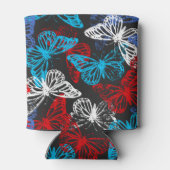 Red White and Blue Patriotic Butterfly Pattern Dosenkühler (Rückseite)
