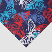 Red White and Blue Patriotic Butterfly Pattern Seidenpapier (Detail)