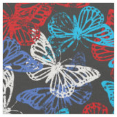 Red White and Blue Patriotic Butterfly Pattern Stoff (Nahaufnahme)