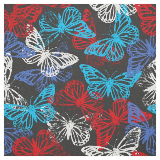 Red White and Blue Patriotic Butterfly Pattern Stoff (Muster)