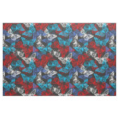Red White and Blue Patriotic Butterfly Pattern Stoff (Fat Quarter (45,7 x 55,9 cm))