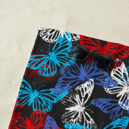 Red White and Blue Patriotic Butterfly Pattern Strandtuch