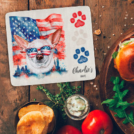 Red White and Blue Patriotic Chihuahua Dog Leckere Schneidebrett