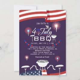Red White and Blue Patriotic Feuerwerk 4. Juli Einladung