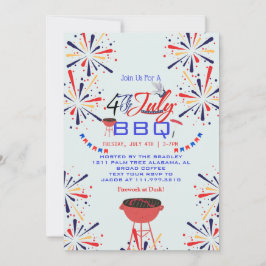Red White and Blue Patriotic Feuerwerk 4. Juli Einladung