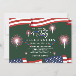 Red White and Blue Patriotic Feuerwerk 4. Juli Einladung