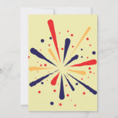 Red White and Blue Patriotic Feuerwerk 4. Juli Einladung (Rückseite)