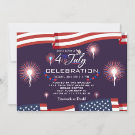 Red White and Blue Patriotic Feuerwerk 4. Juli Einladung