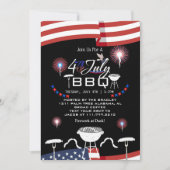 Red White and Blue Patriotic Feuerwerk 4. Juli Einladung (Vorderseite)