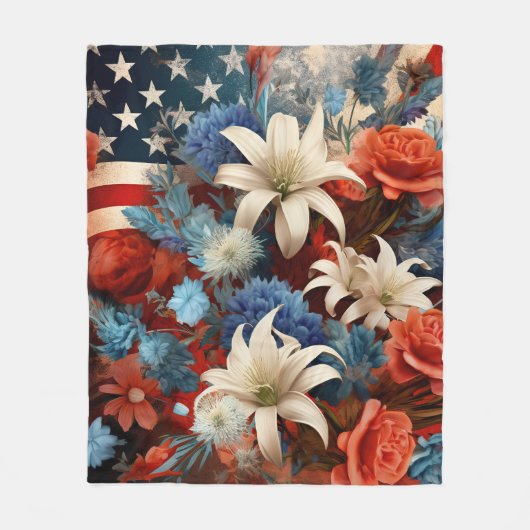 Red White and Blue Patriotic Fleecedecke (Vorderseite)