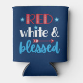 Red White and Blue Patriotic Gesegnet 4. Juli Dosenkühler (Vorderseite)